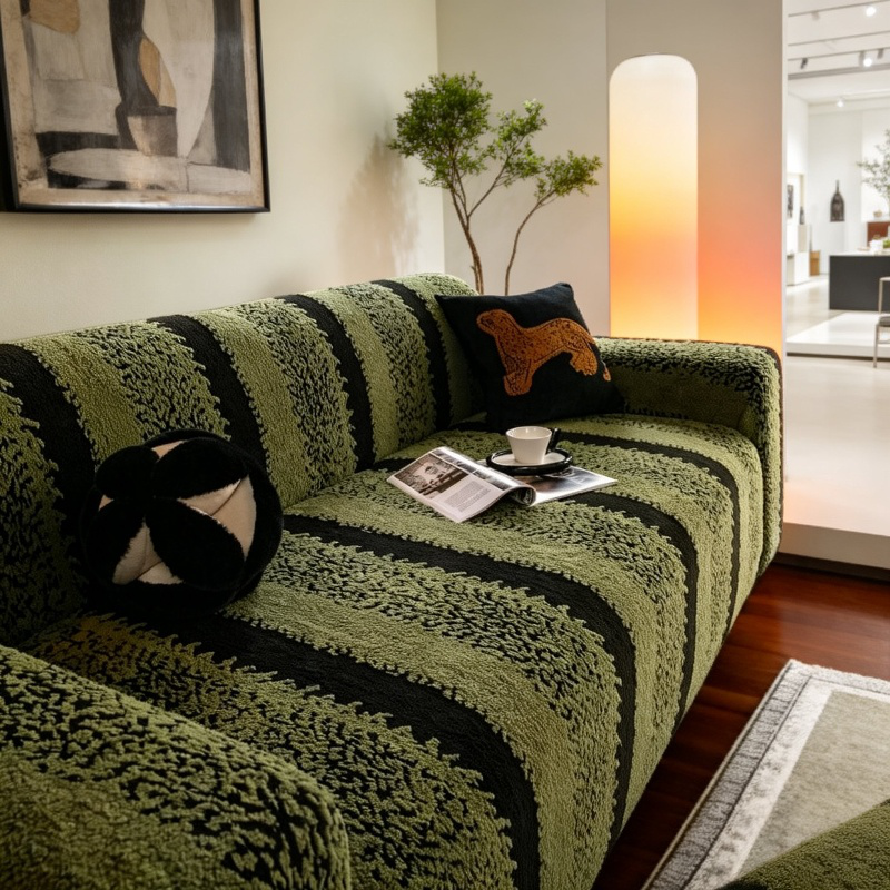 Universeller roter Sofabezug mit Neujahrsmotiv