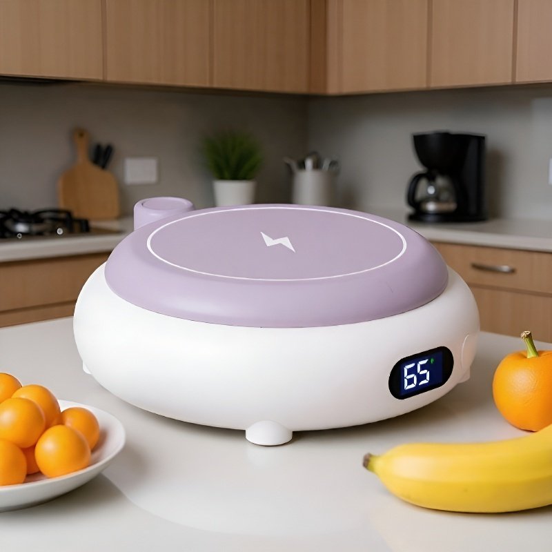 Mug chauffant intelligent avec charge sans fil sur un bureau