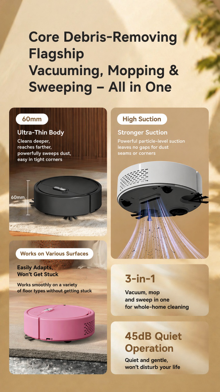 Smart robot vacuum with app control interface