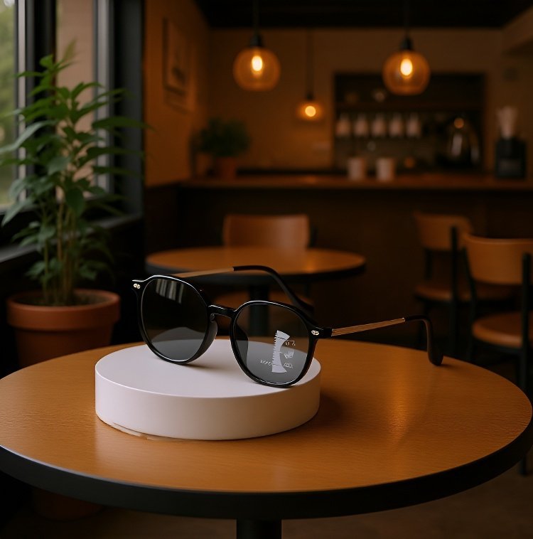 光感多焦点老眼鏡 高精細ブルーライトカット遠近両用メガネ