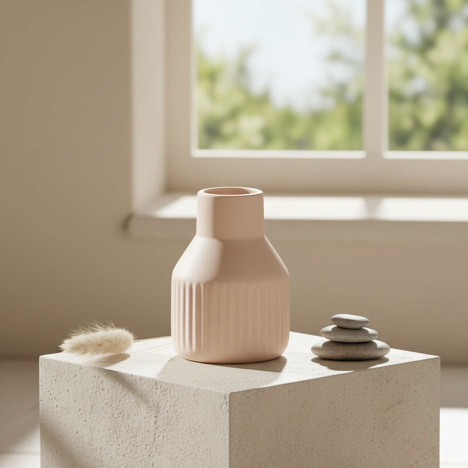 Minimalist Matte Ceramic Vase Decoration (Black White Orange Wine Red)