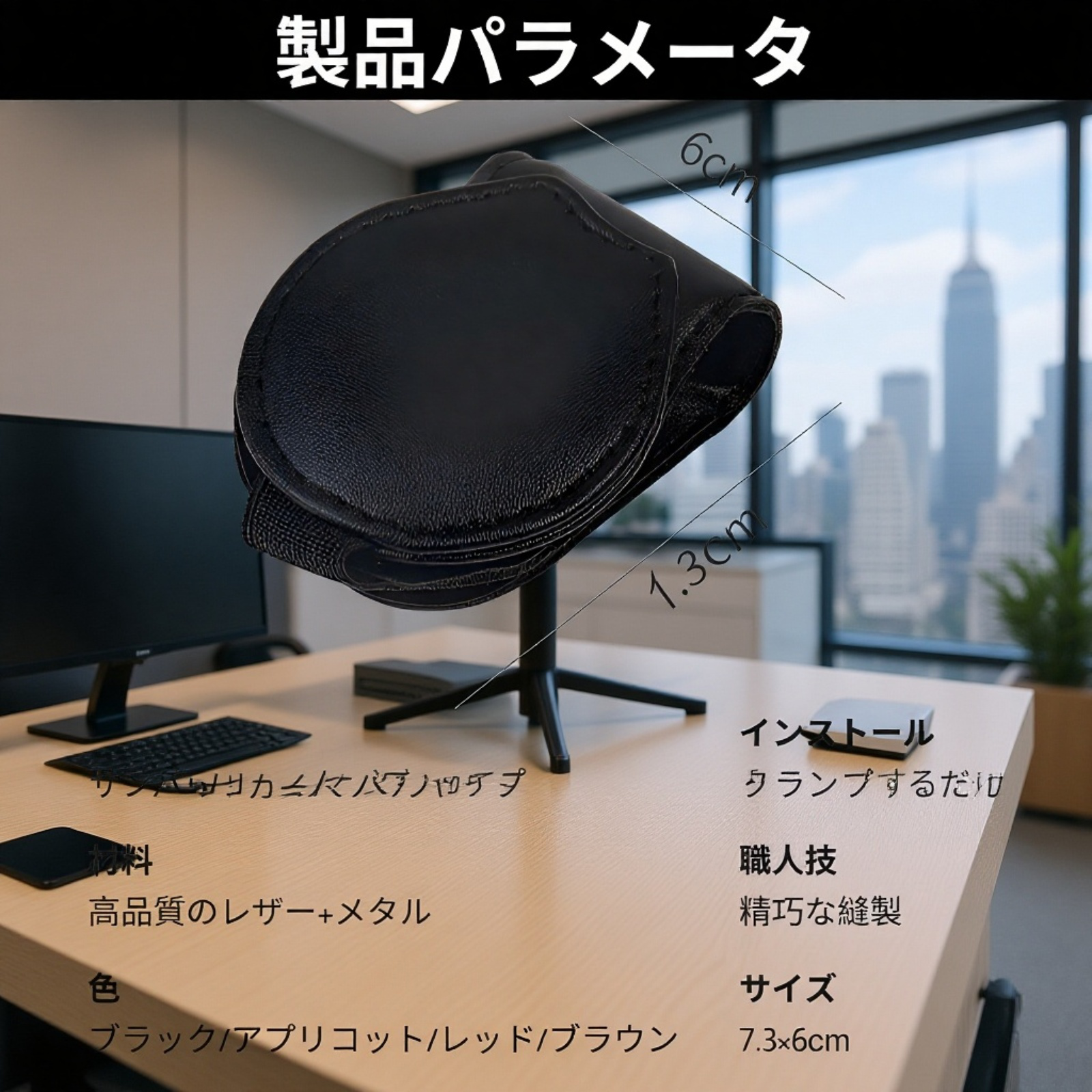 車載多機能カード・チケット収納クリップ　レザーサングラスホルダー