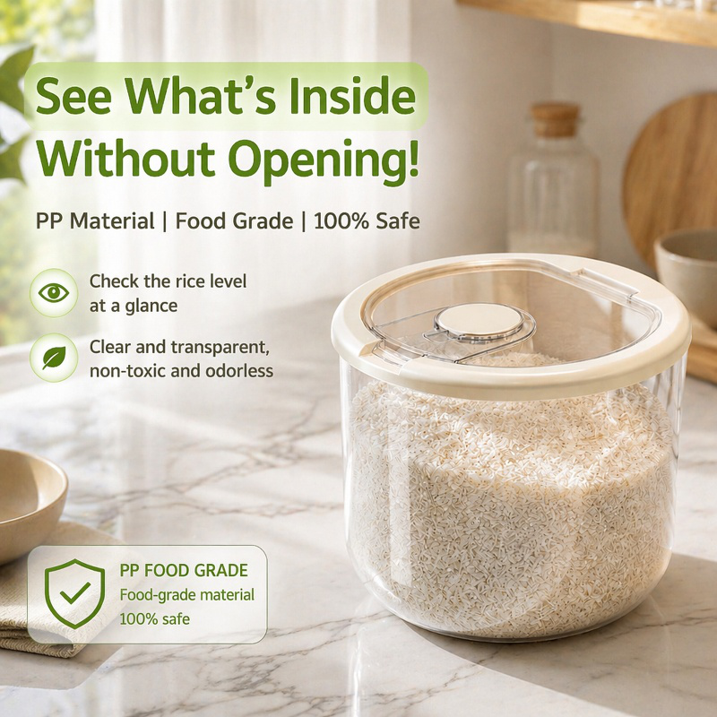 Household food-grade rice container, flour storage tank, insect-proof, moisture-proof, airtight flou