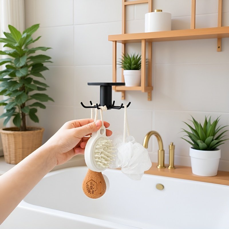 Estante superior para gabinete de cocina con ganchos