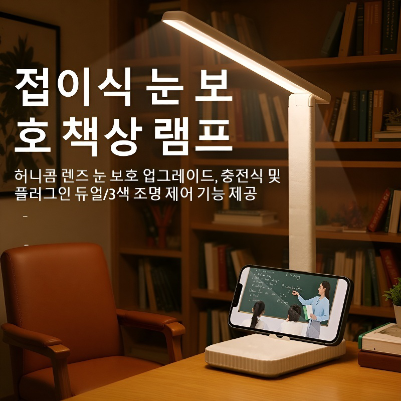 기숙사 대학생 침대 머리맡 클립형 충전 스탠드 아이보호대