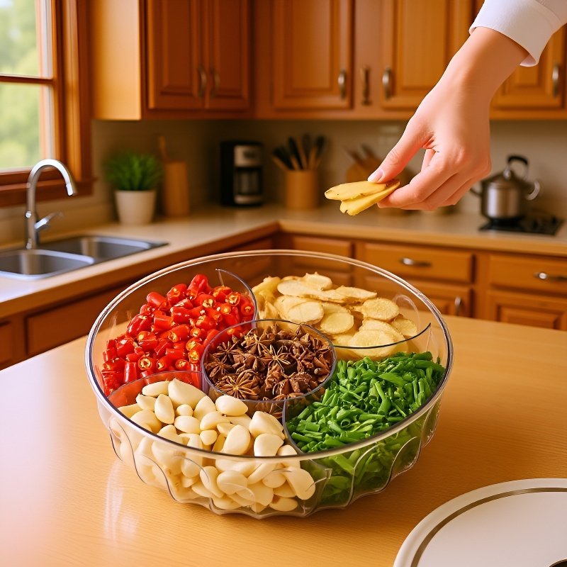 Recipiente hermético transparente para almacenar condimentos en la cocina del hogar.