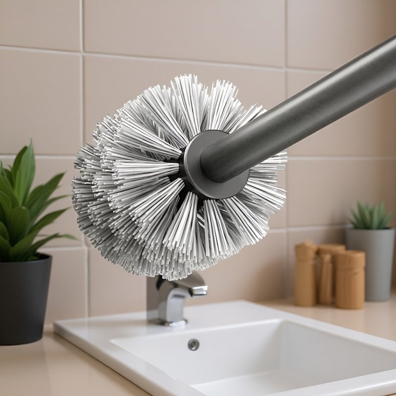 壁に取り付けられたトイレブラシ