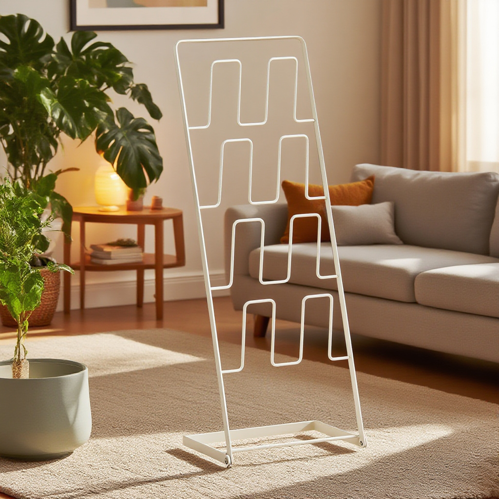 مرحاض منزلي أنيق مع رفوف استنزاف