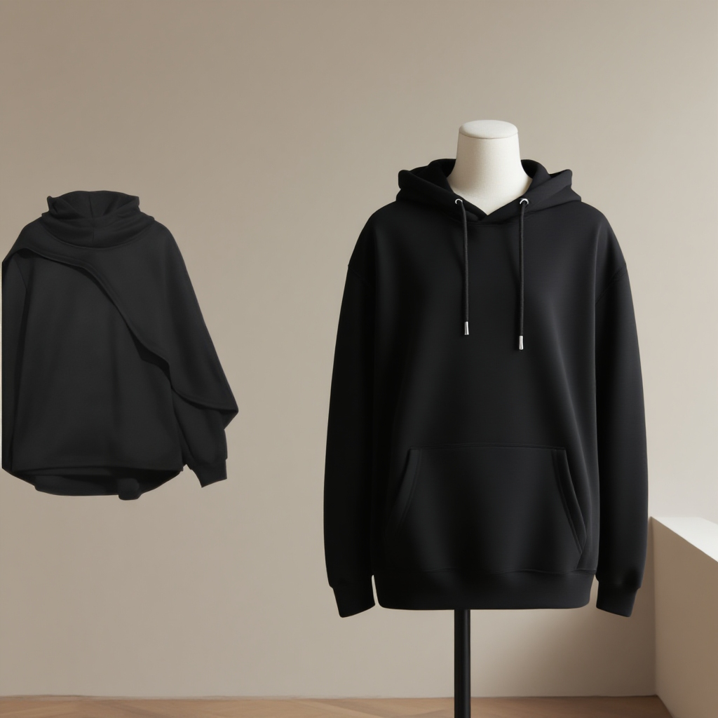 ゆったりカジュアルポンチョパーカー