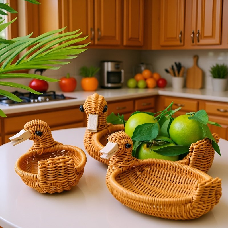 모조 라탄 과일 바구니