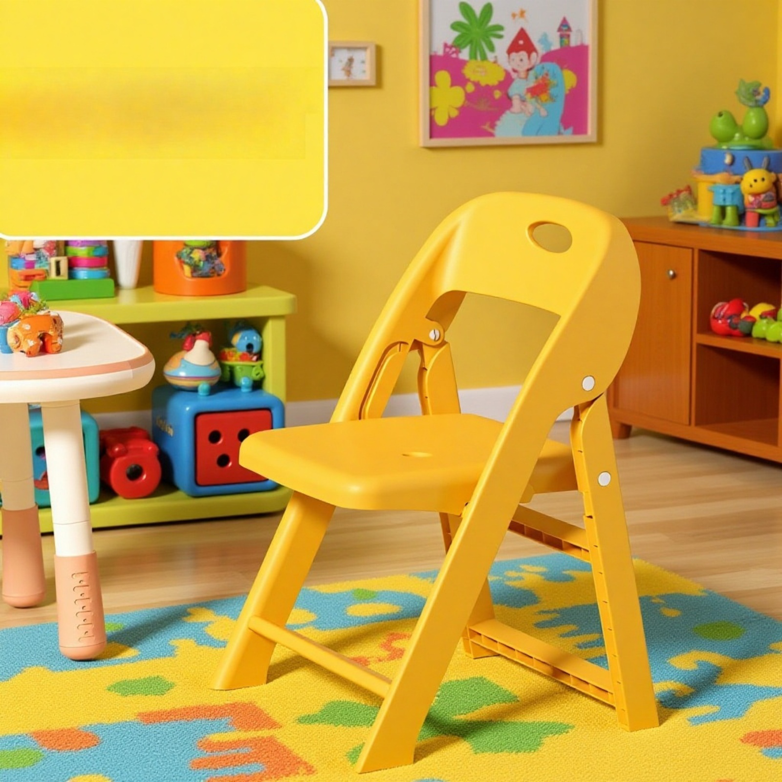 Skládací přenosná dětská plastová židle, zesílená, kreslená, pro školky