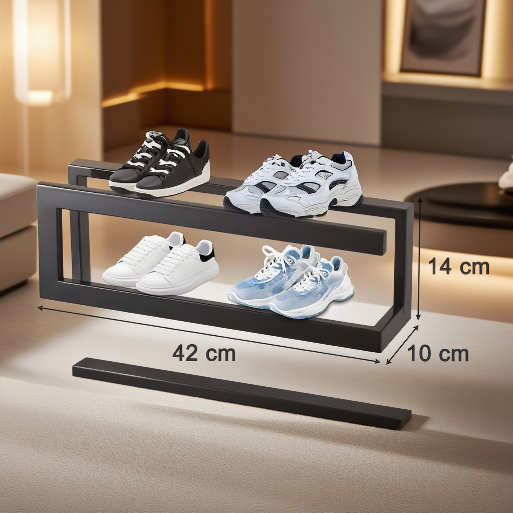 シンプルアイアン製スリッパラック