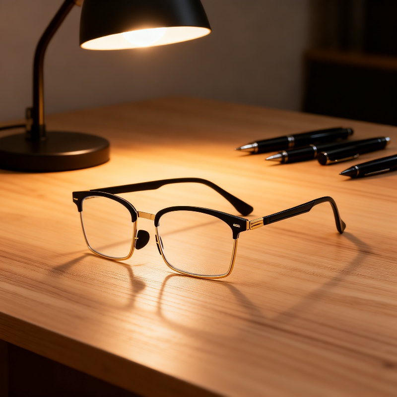 JMY Half-Eyebrow Frame Smart Zoom Anti-Blue Light Reading Glasses