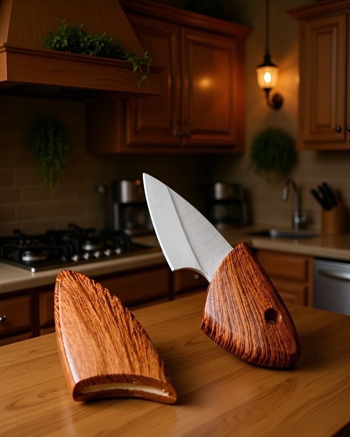 手のひらサイズの厚みのあるミニナイフ