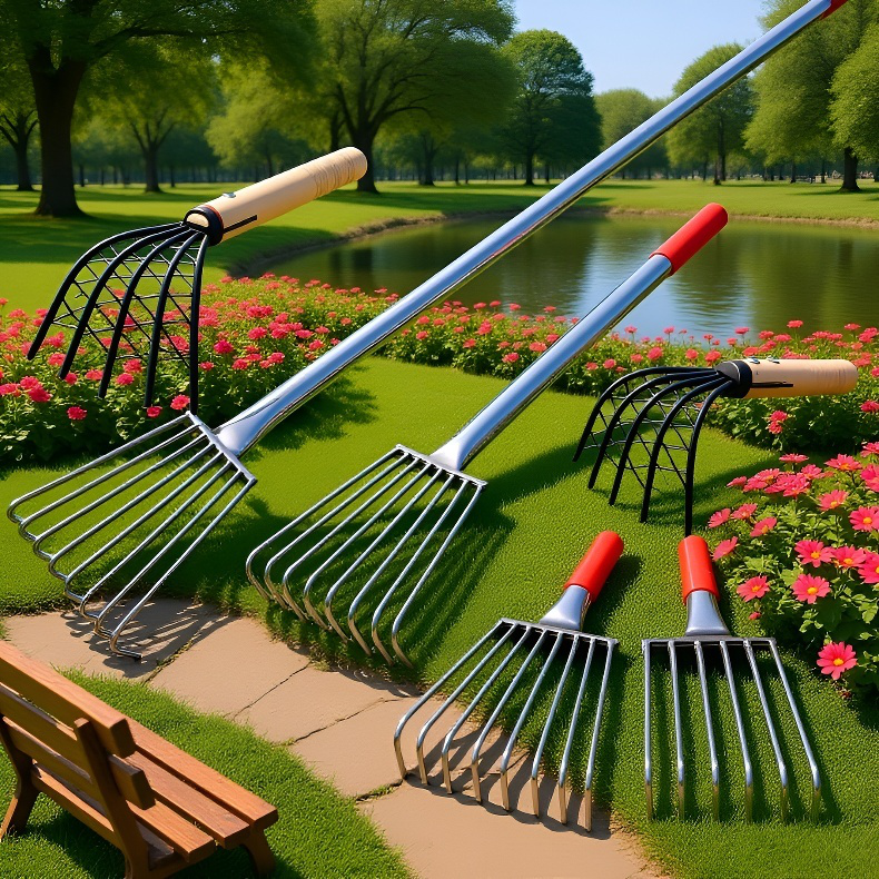 Extended beach rake for easy picking of shellfish and seafood on the beach