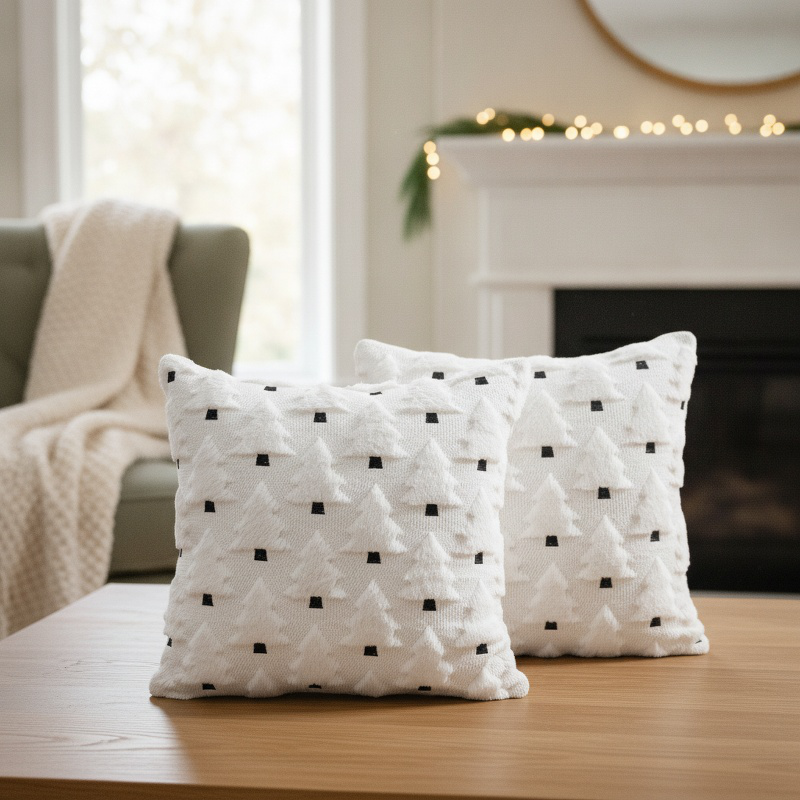 Festive Embroidered Cushion Cover for Home Decor
