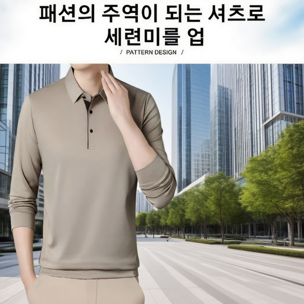 남성 긴팔 폴로셔츠