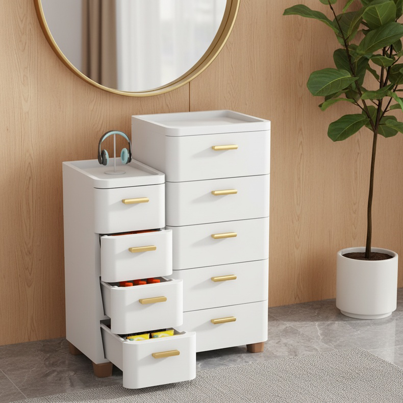 Meuble de rangement à tiroirs multicouches pour petits espaces, spécial salon