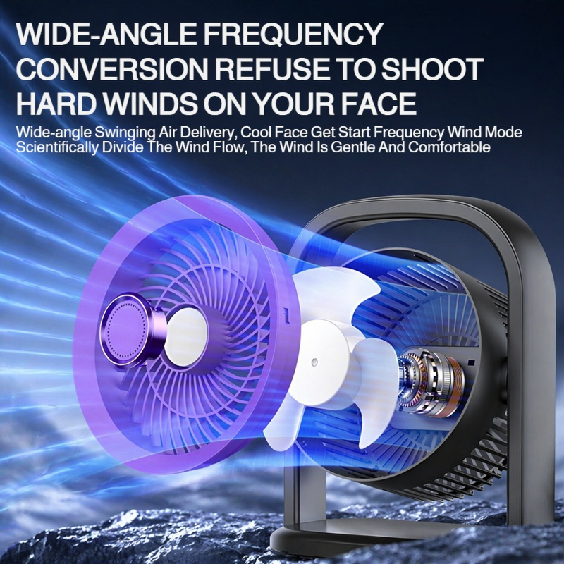Powerful Desktop Fan with LED Light