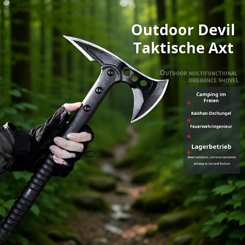 Multifunktionale taktische Axt für Outdoor – Baumfällen und Hacken, große Soldatenaxt