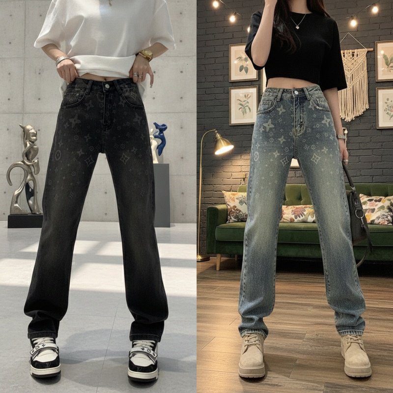 남자 캐주얼 일자 청바지 패션 라이트 럭셔리 청바지