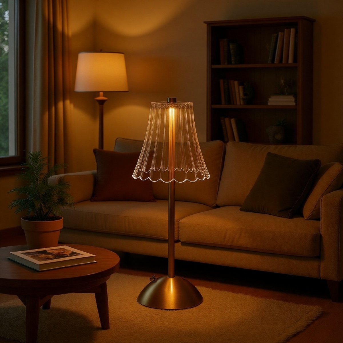 クリスタルレトロデスクランプ 3色ライトチェンジタッチLEDデスクランプ