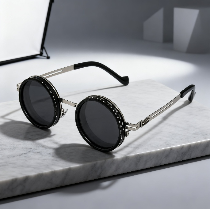 Adaptive Light Filter Round Sunglasses, Clear Vision Safety Glasses