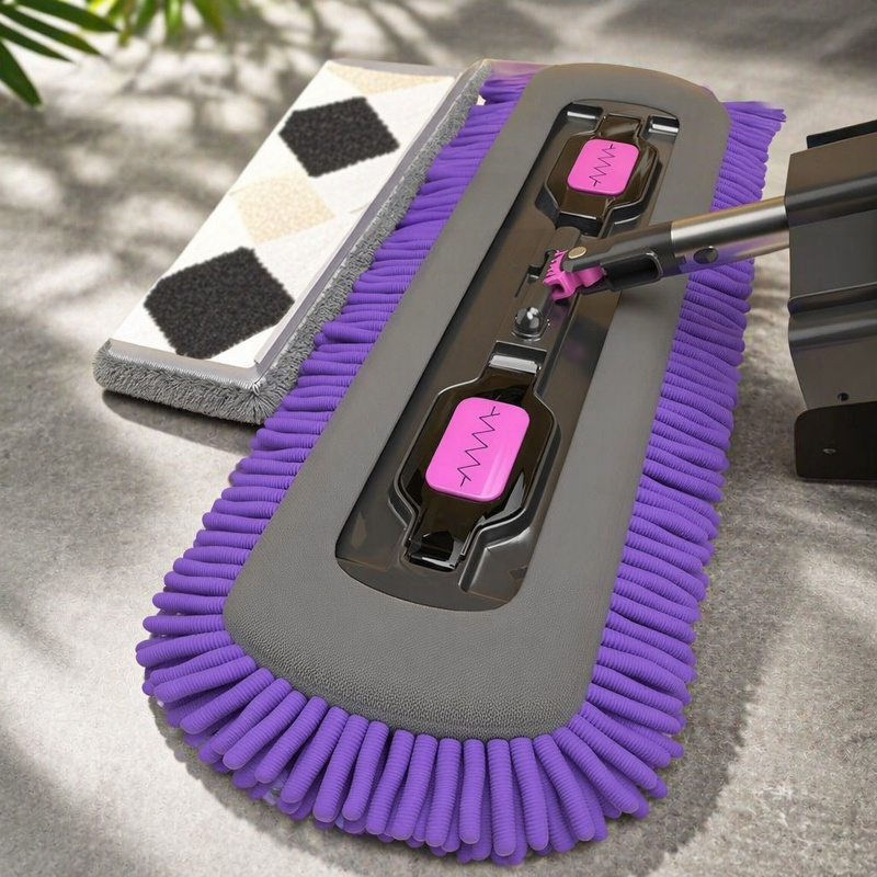 Handwaschfreier Flachmopp mit Clip-Tuch Groß Nass-Trocken