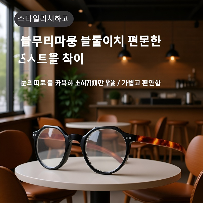 에터렌스 초경량 플라스틱 프레임 크라운형 돋보기 안경
