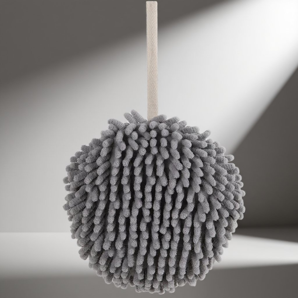 Roztomilý a luxusní závěsný japonský míček na utírání rukou z chenille, rychleschnoucí a silně savý