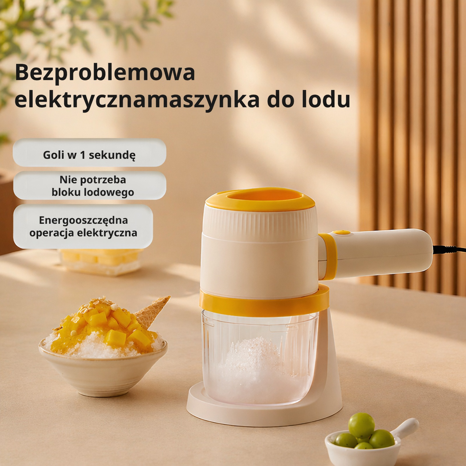 Mini domowy elektryczny kruszarka do lodu, maszyna do smoothie