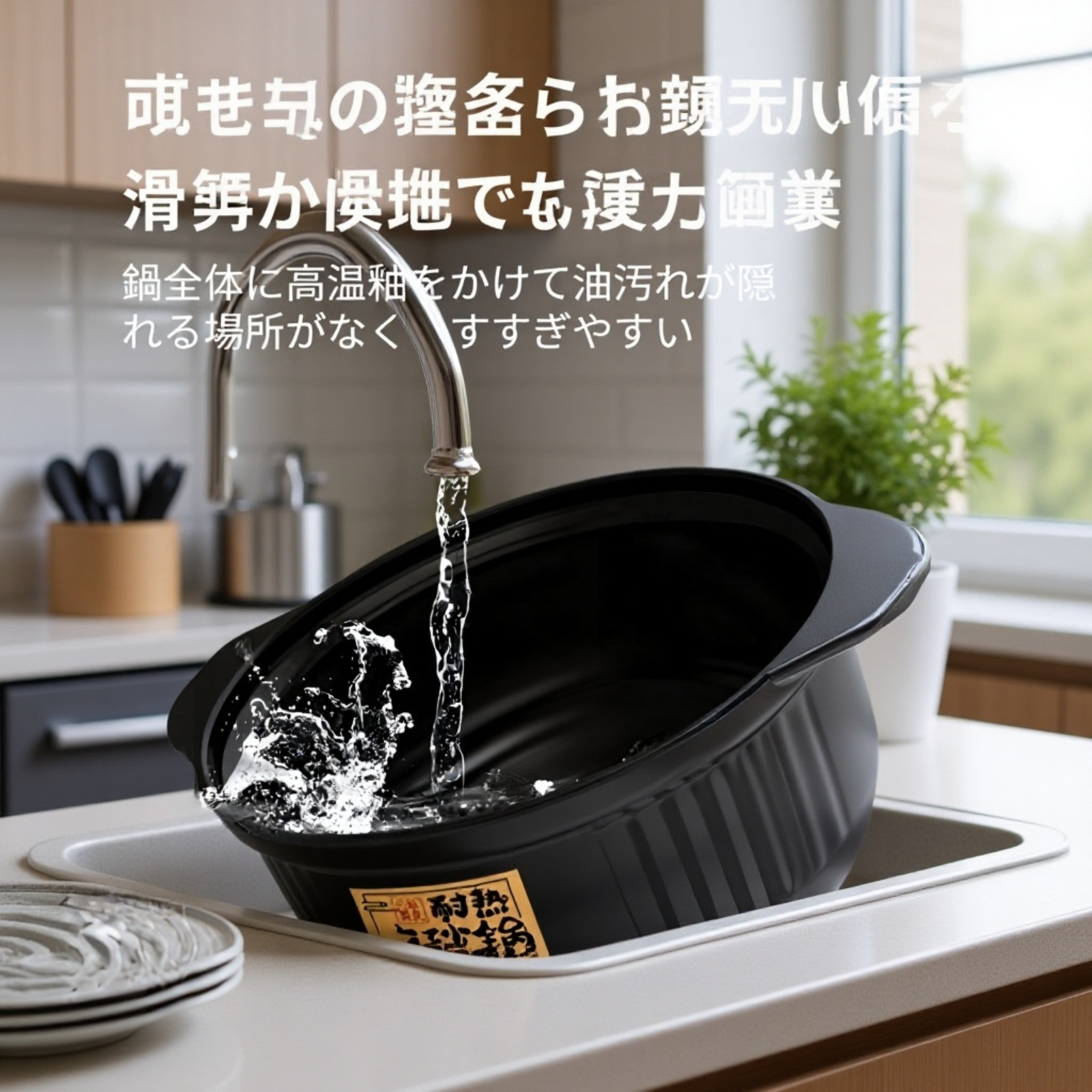 大容量防乾燥セラミック鍋