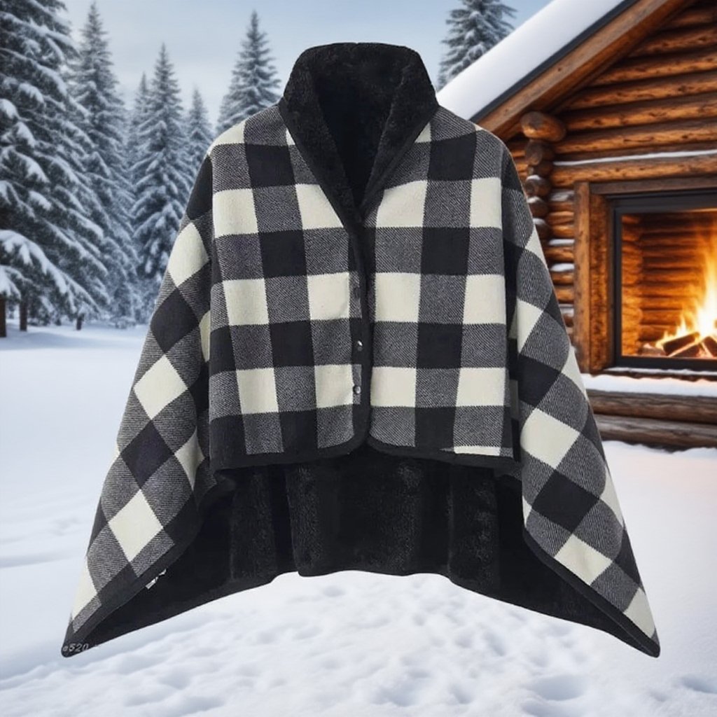 Thick and soft women's shawl blanket for winter