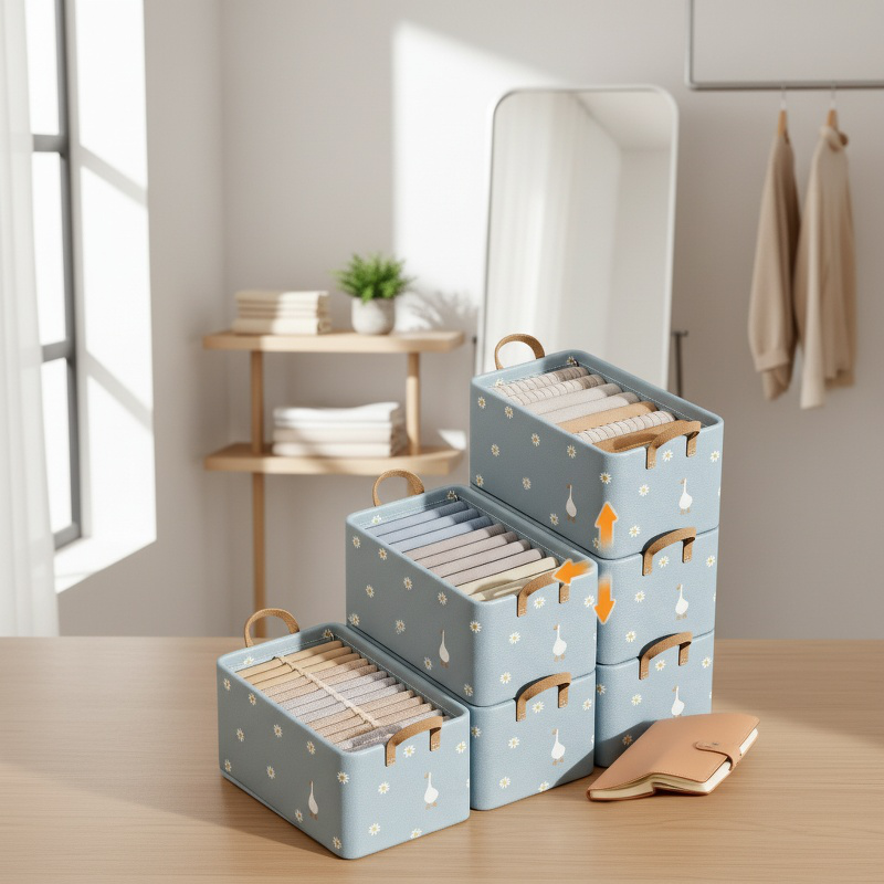 Space-saving fabric dresser with multiple drawers