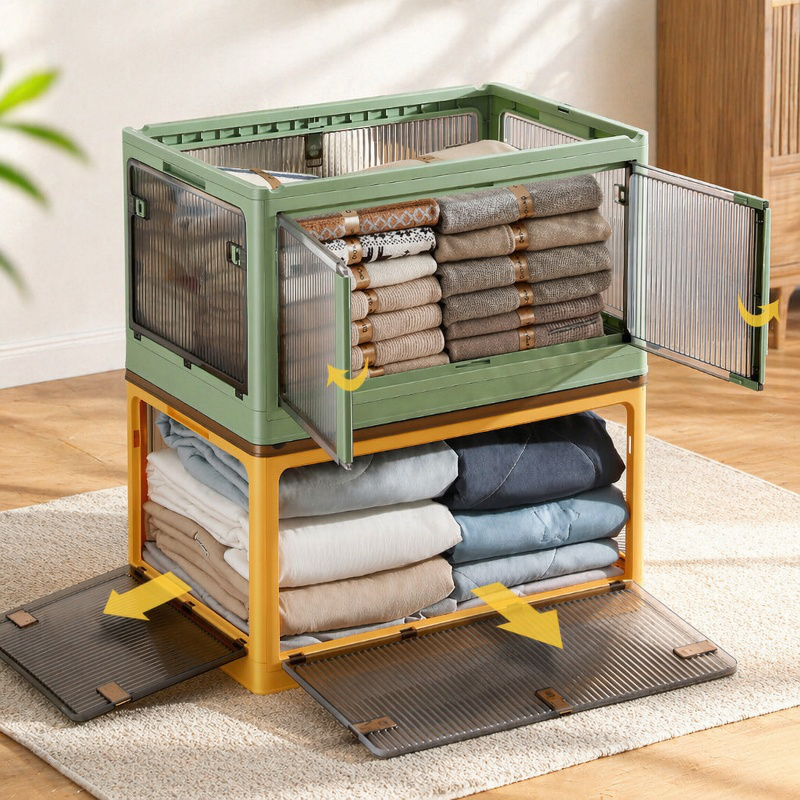 Movable Large Capacity Foldable Fabric Storage Box