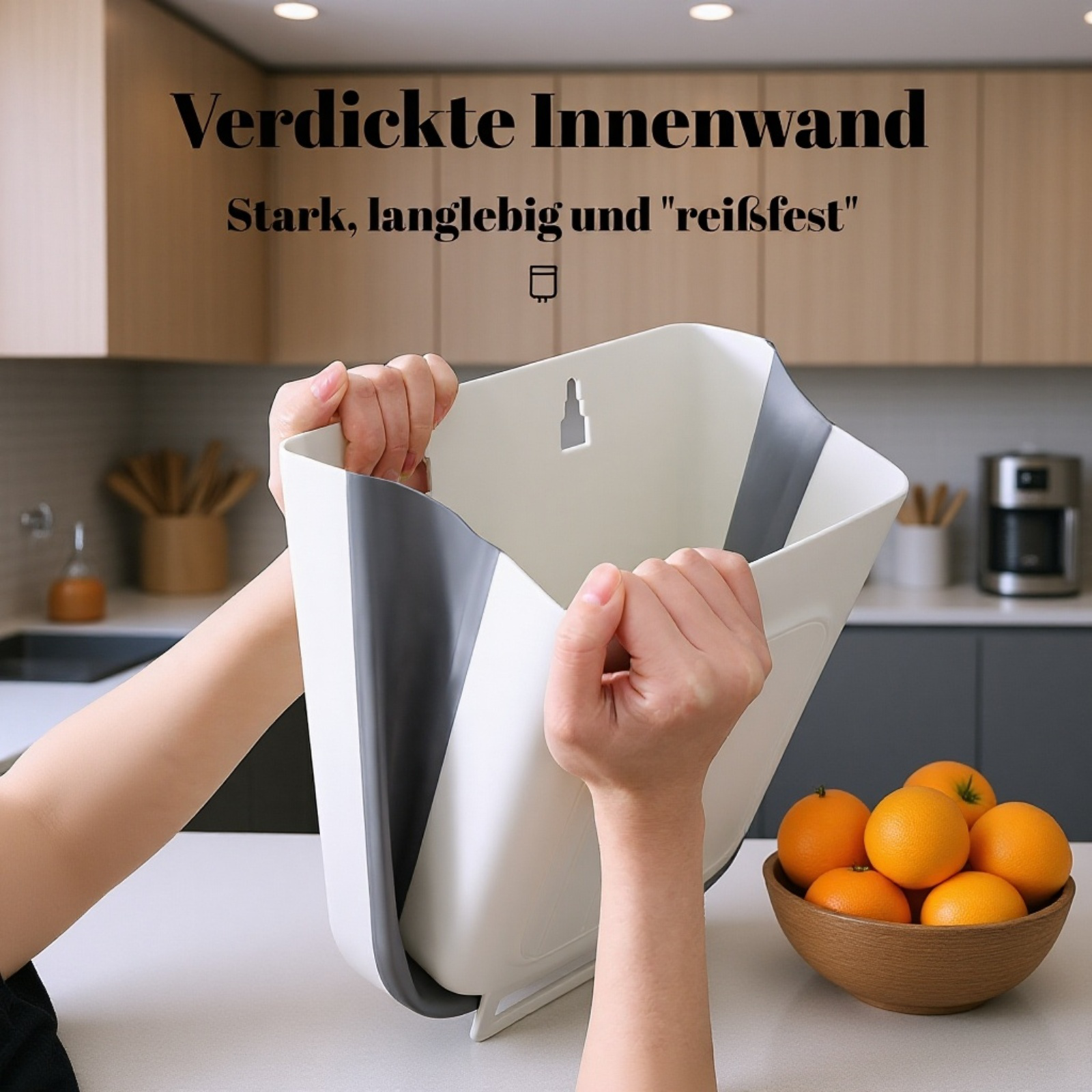  Zusammenklappbarer Müllbehälter für Schranktüren – Wandmontage