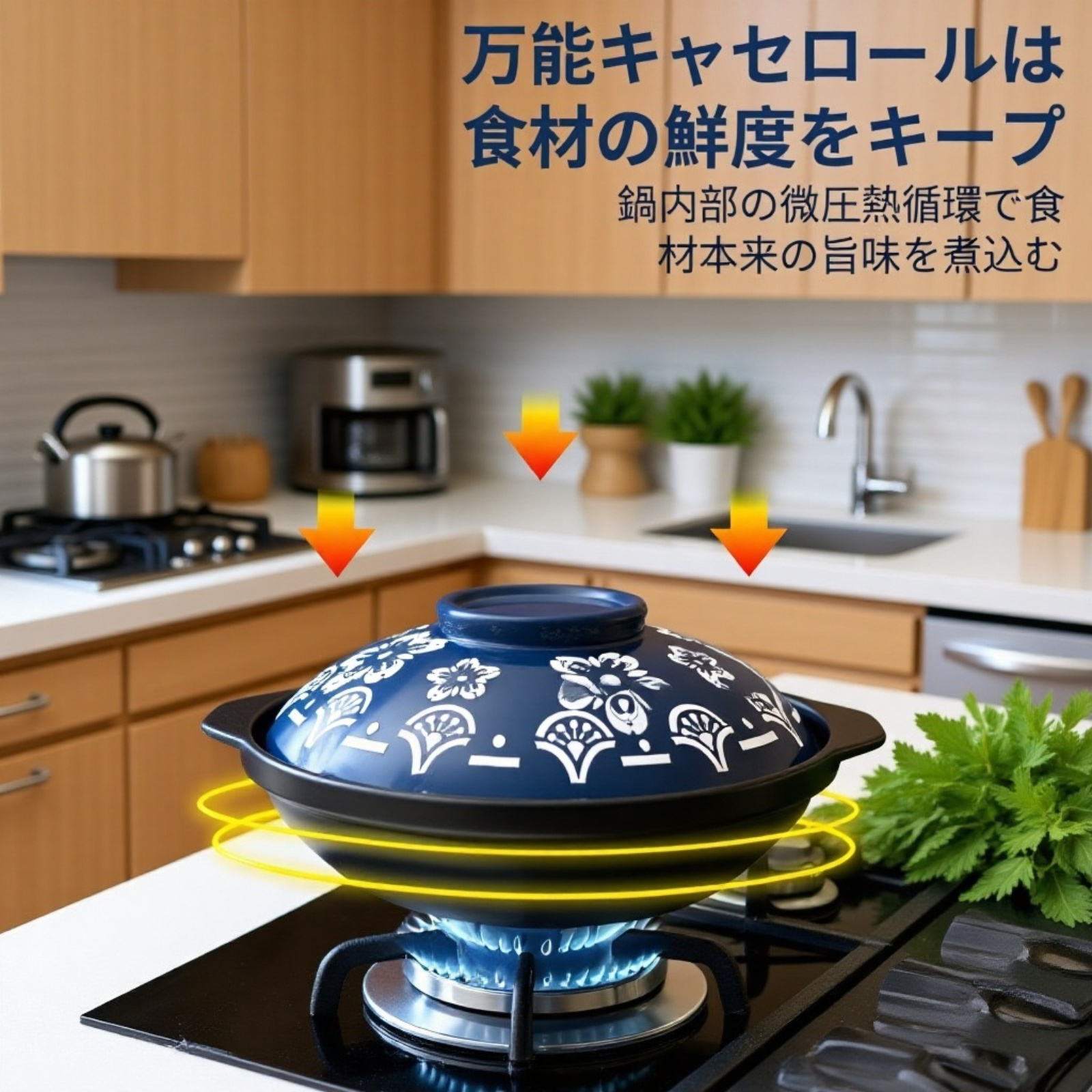 大容量防乾燥セラミック鍋