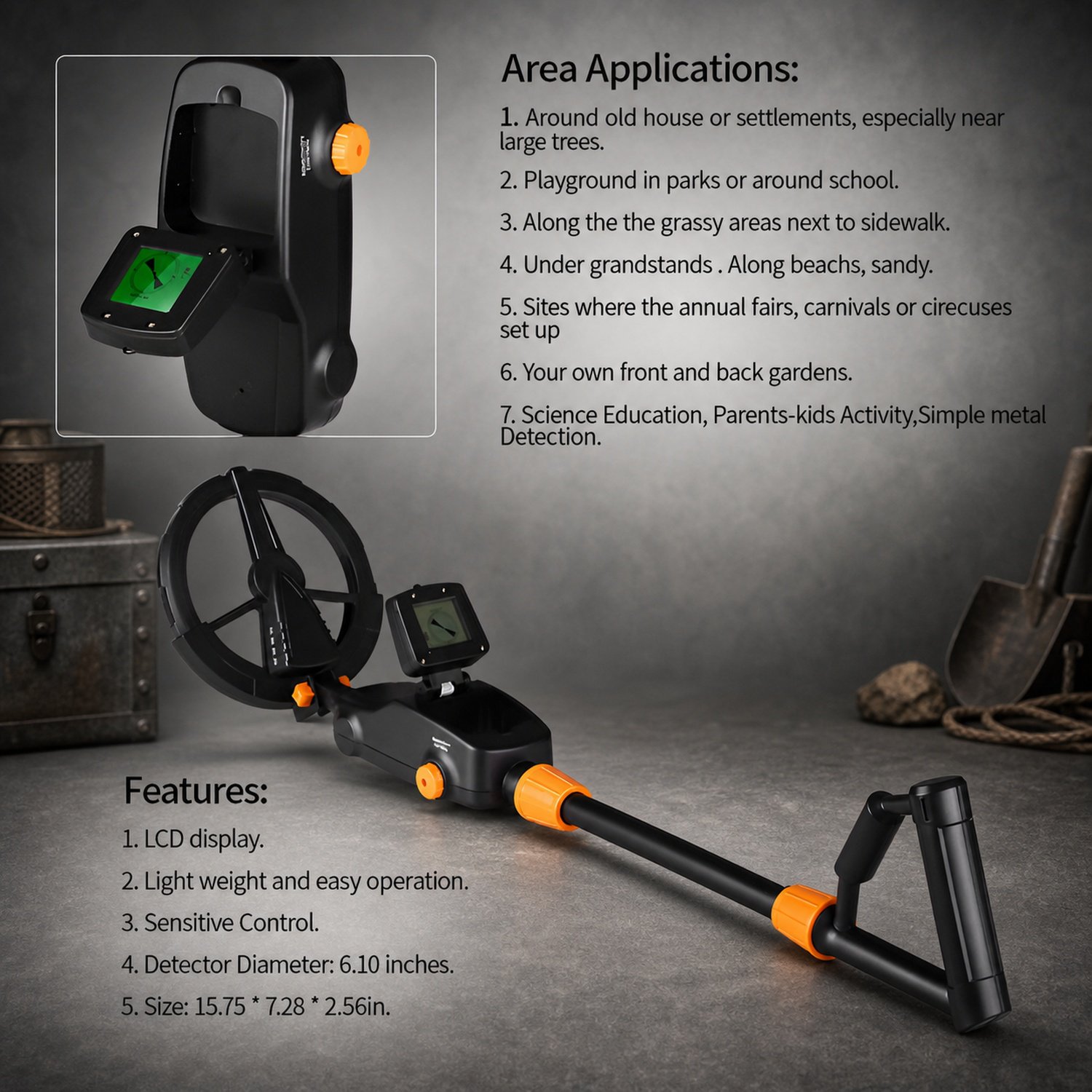 Outdoor Smart Metal Detector for Treasure Hunting