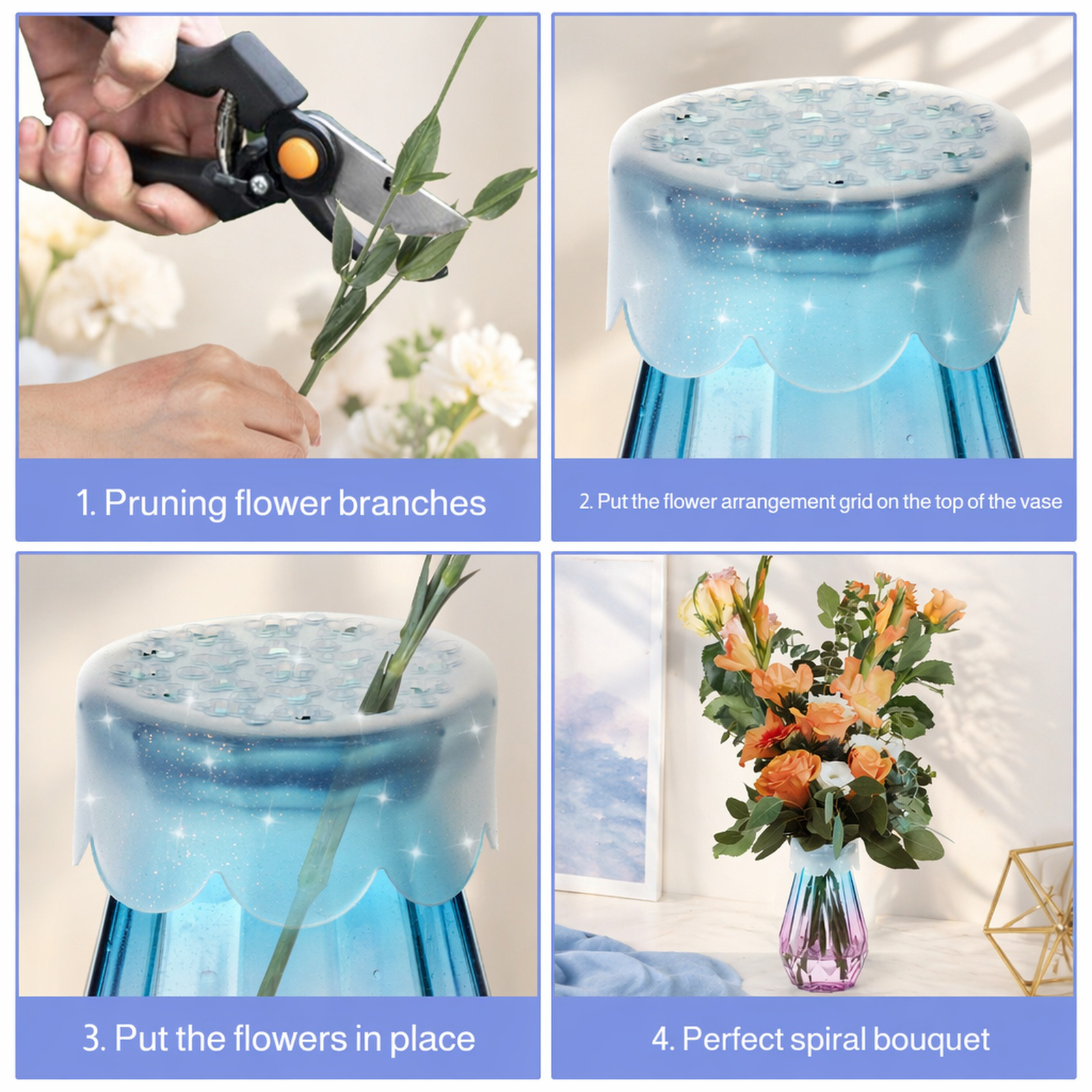 Non-slip silicone flower arranger tool