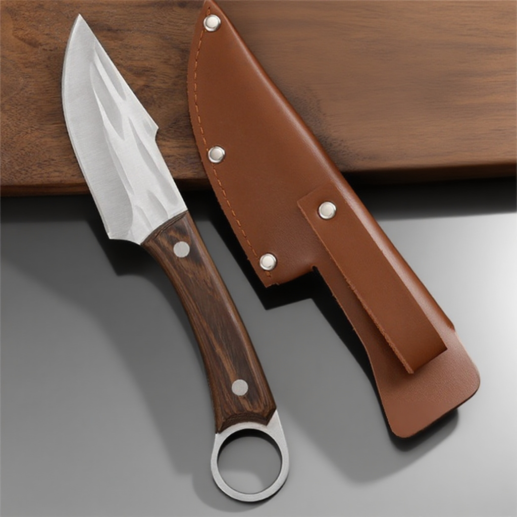 Starożytny, kuty, młotkowany nóż do trybowania