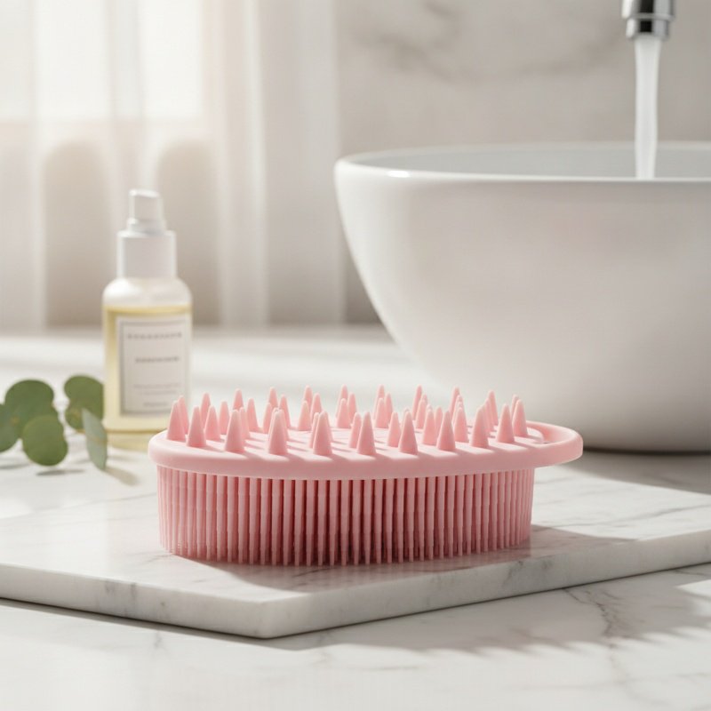 Baby Sensory Training Silicone Soft Bristle Shampoo Brush