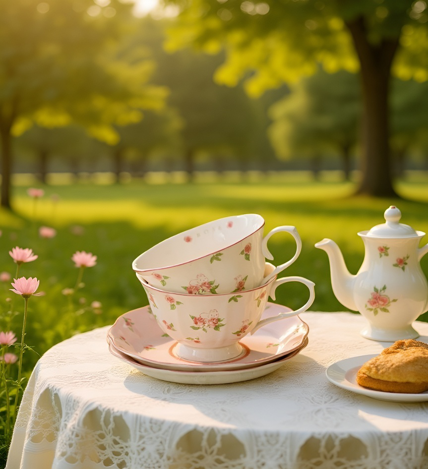 ヴィンテージコーヒーカップの美しい装飾