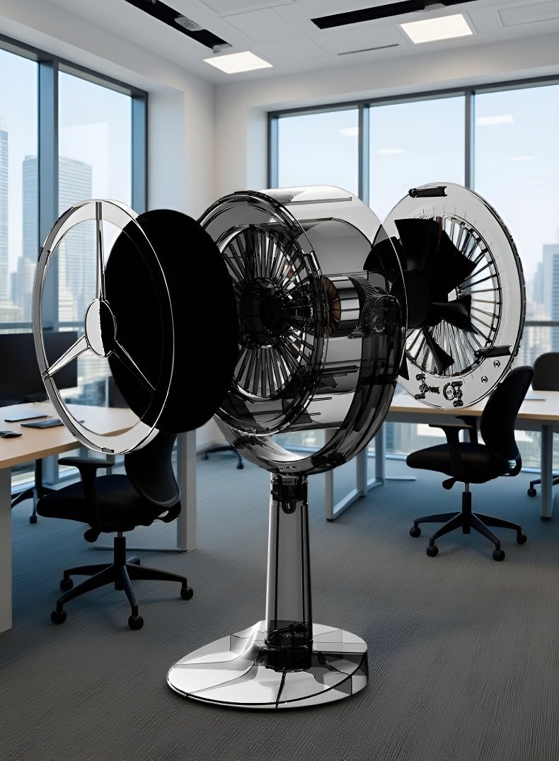 Modern mini range hood filtering kitchen air