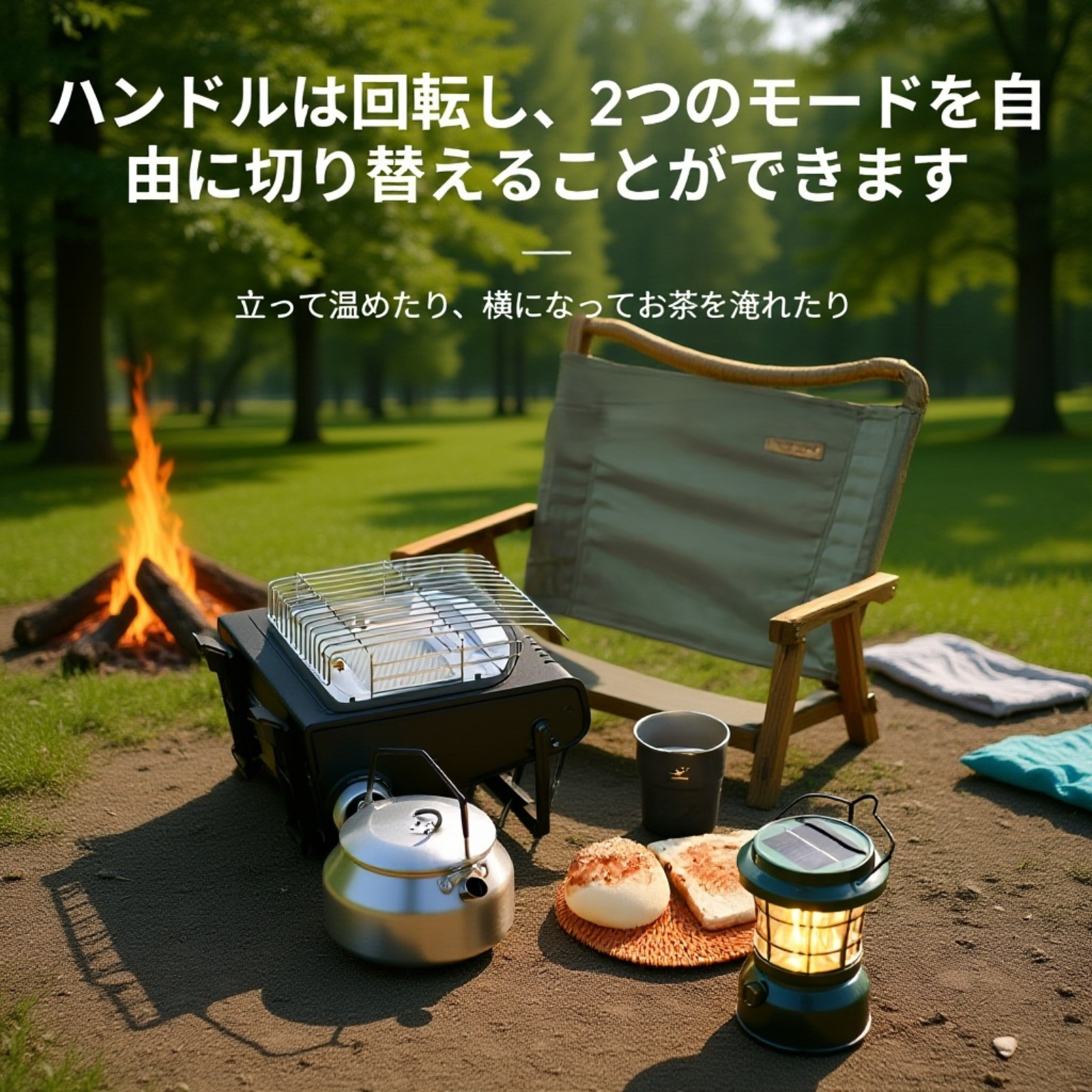 キャンプ場で活躍する携帯ストーブ