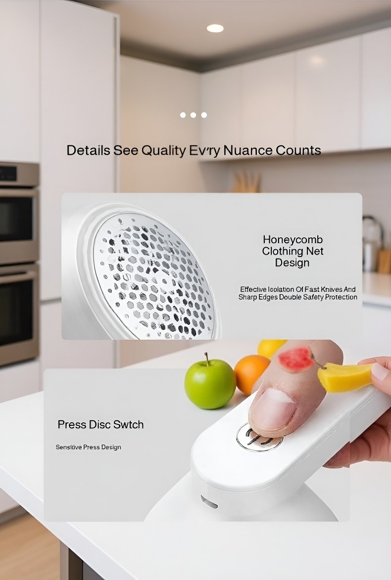 Hand holding USB lint remover over shirt