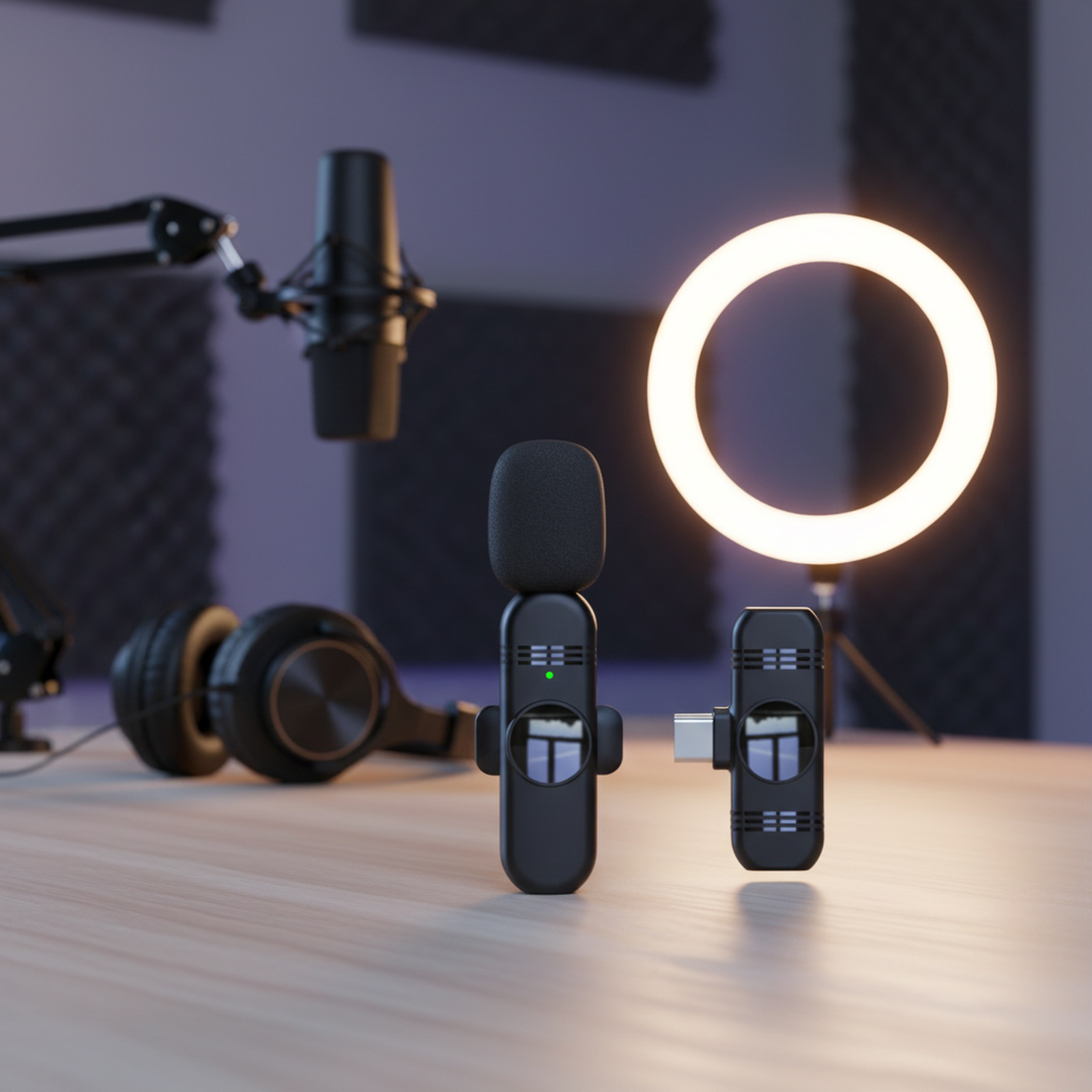 Wireless Clip-on Microphone 2-in-1