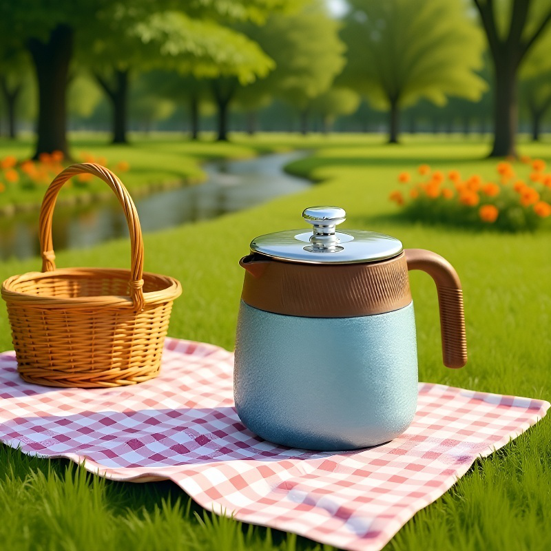 티타늄 내부 대용량 티포트, 분리 설계, 단일 색상