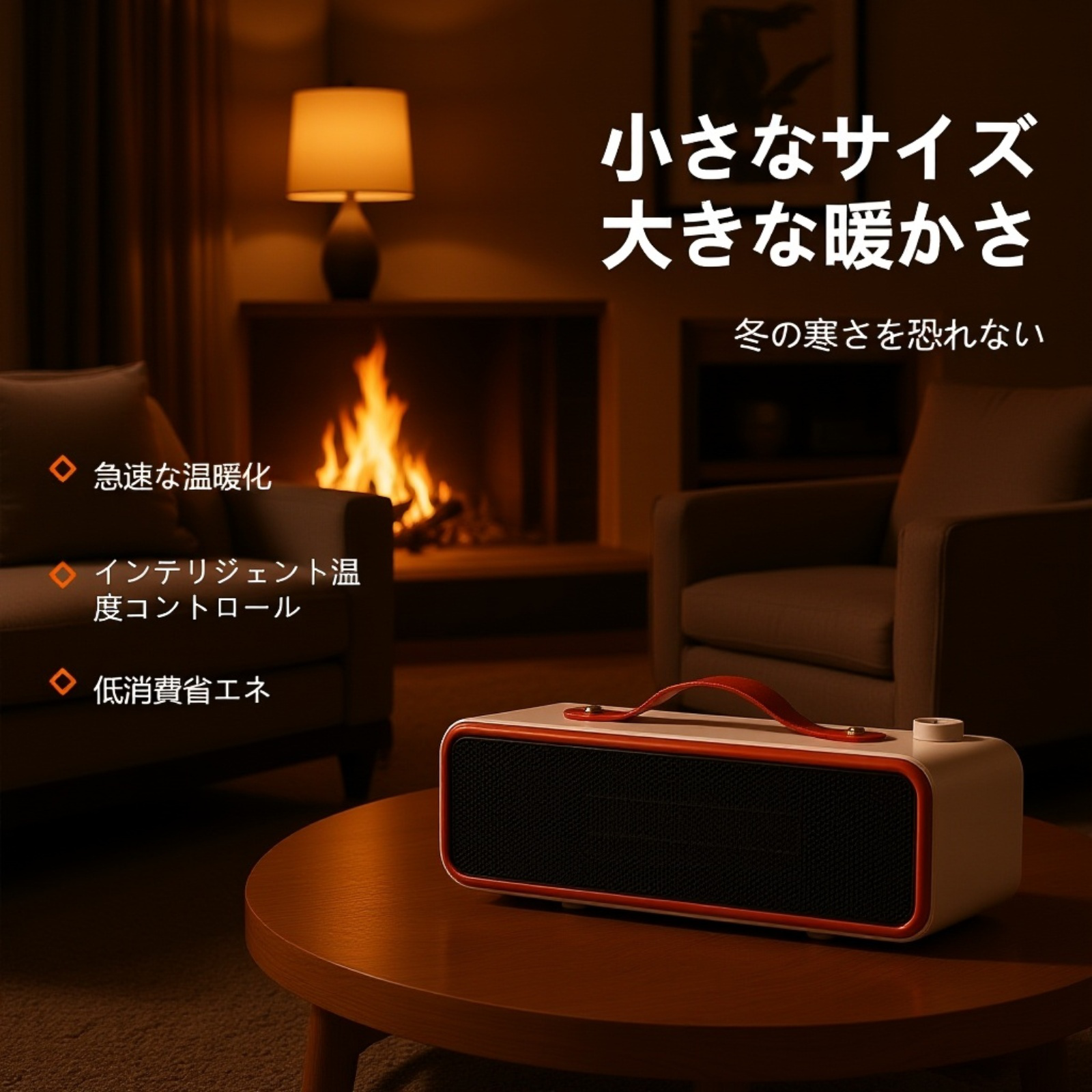 ひっくり返すと自動電源オフ足元用省エネヒーター