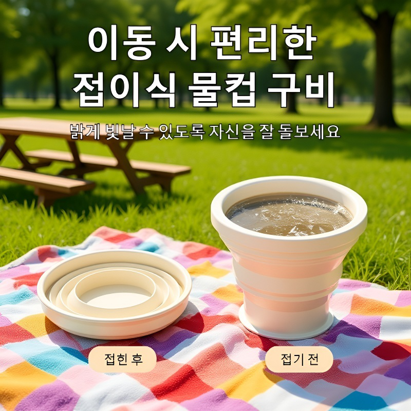 휴대용 물컵 약통 2인 1접이식 물컵 휴대용 밀폐 방습 약통 1일분식 휴대용 물컵