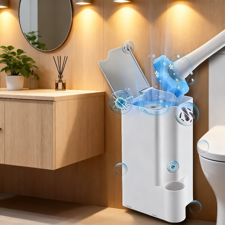 家庭用浴室壁掛け式掃除ブラシ。隅々まで汚れを落とすのに最適。